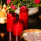 Acrylic Led Candle Red with Remote (Set of 3)