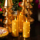 Acrylic Glass String Lights Warm Yellow Led Candles with Remote (Set of 3)