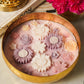 Lavender Floral Wax Candle Urli (Gold)