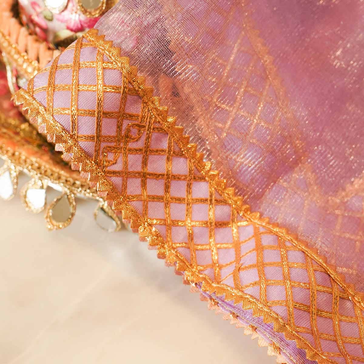Handcrafted Square Gota Patti Thali Cover