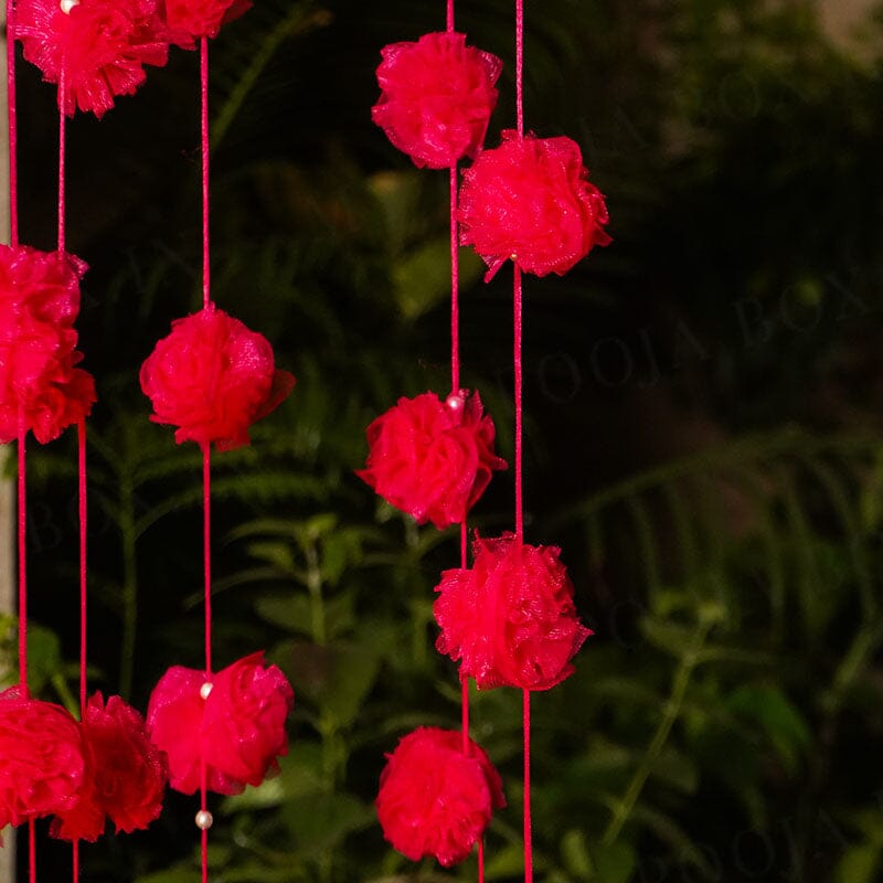 Handmade hot pink pompom door hanging decoration