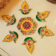 Festive Yellow Acrylic Rangoli Set