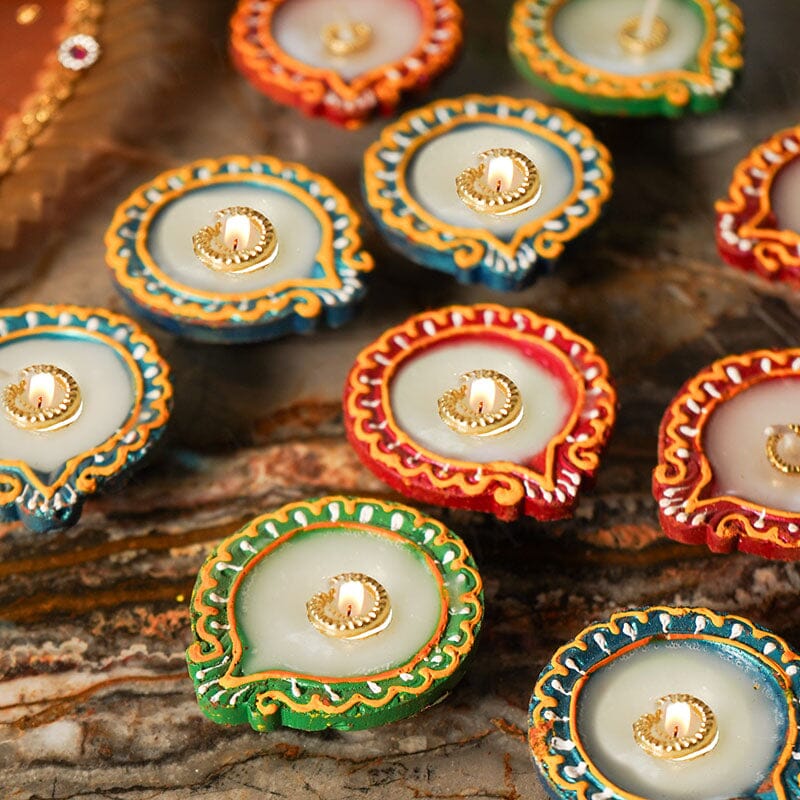 Multicolour Eco Friendly Diya (Set of 12)