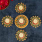 Festive Peacock Decorative Diya Rangoli Set of 5