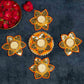 Festive Orange Mirrored Diya Rangoli Set of 5