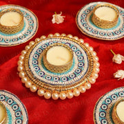 Blue Evil Eye Decorative Diya Rangoli Set of 5