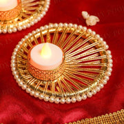 Decorative Golden T-light Holder