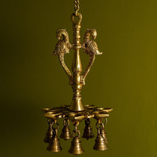 Antique Brass Parrot Hanging Diya