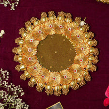 Gleaming Golden Beaded Seive For Karwa Chauth