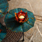 Teal Petal Lotus Diya Stand (Set of 3)