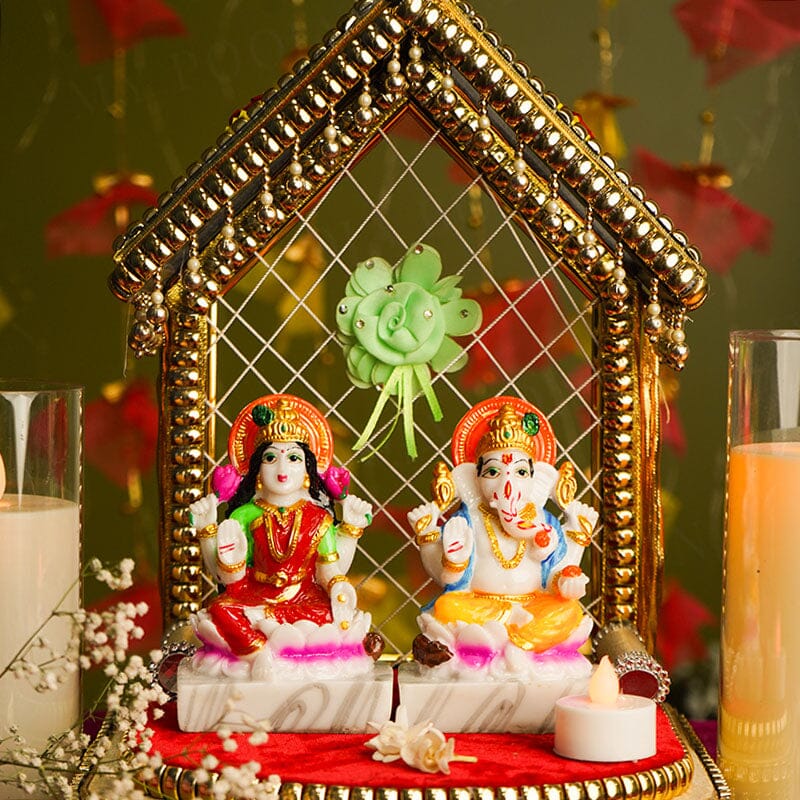 Marble Laxmi Ganesh idol for Gift/Puja