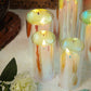 Rainbow LED Flickering Glass Jar Pillar Candles With Stand (Set of 5)