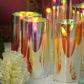 Rainbow LED Flickering Glass Jar Pillar Candles With Stand (Set of 5)