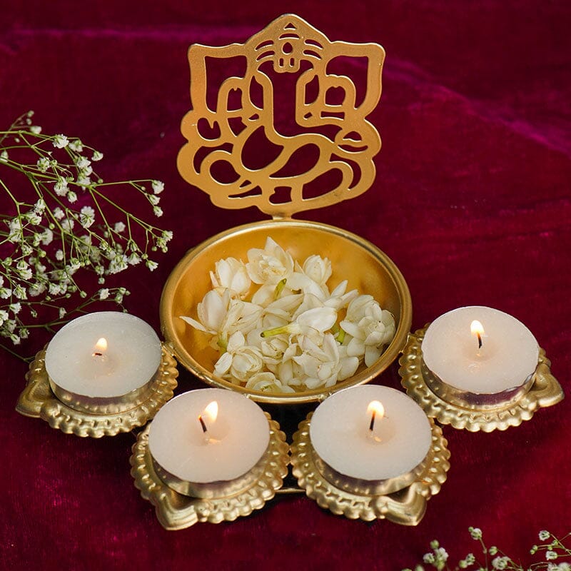 Elegant Ganesha Diya Urli