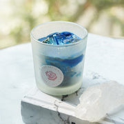 Throat Chakra Natural Healing Crystal Candle