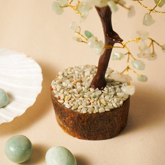 Green Aventurine Healing Crystal Feng Shui Tree for Love 100 Beads