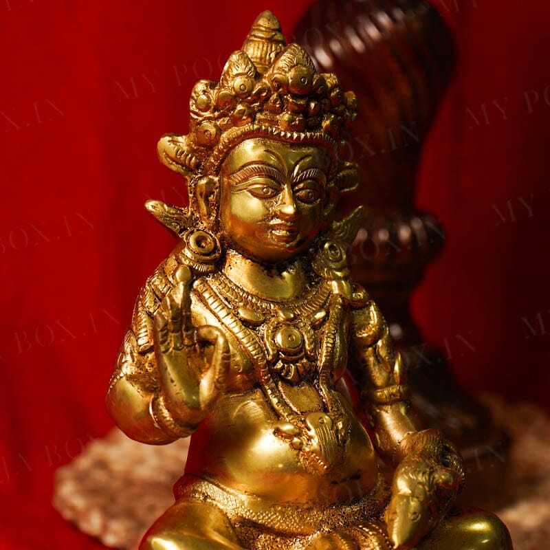 Auspicious Lord Kuber Brass Idol