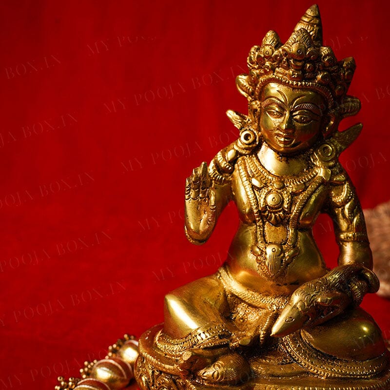 Auspicious Lord Kuber Brass Idol