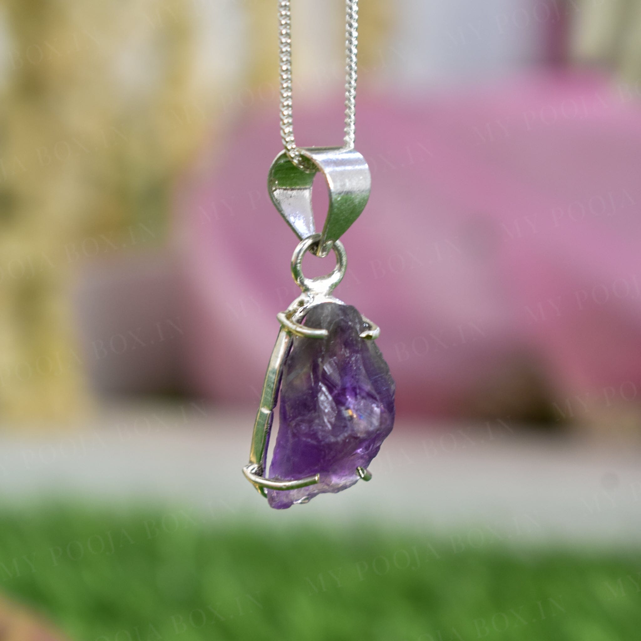 Sterling Silver Crystal Amethyst Pendant