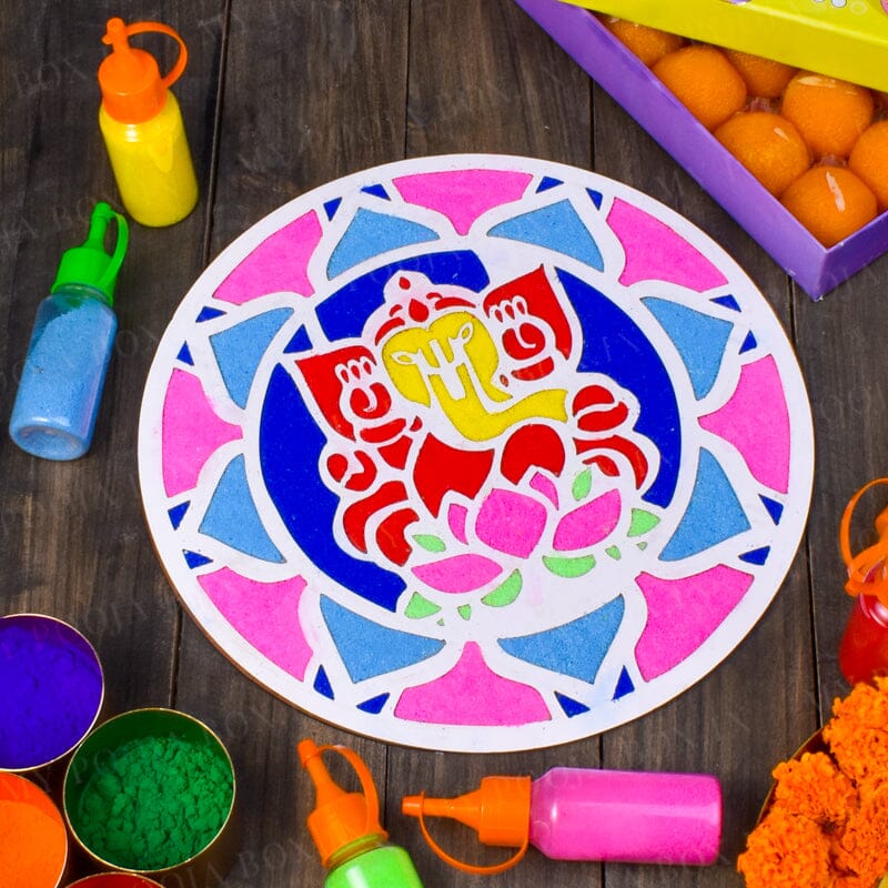 DIY Ganesha Pattern Rangoli Design Stencil 12