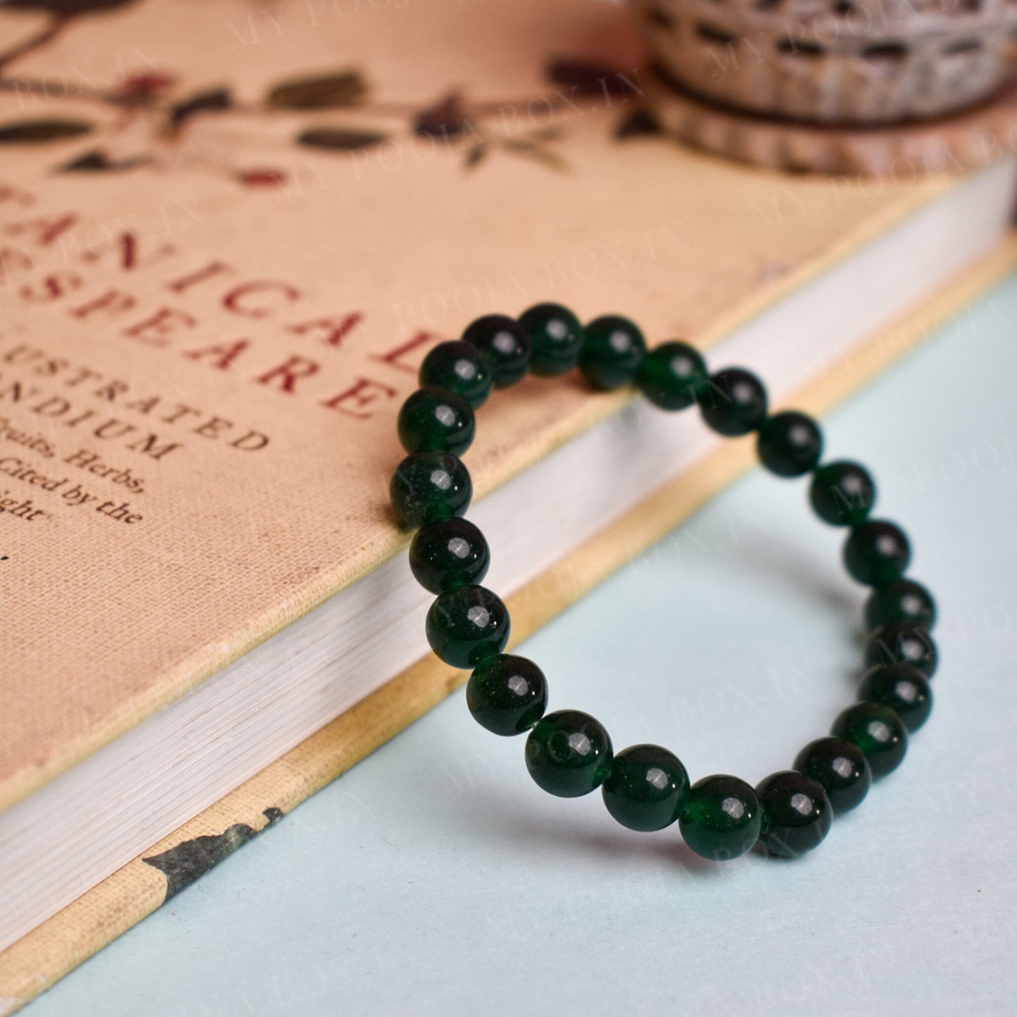 Green Aventurine Dark Bracelet (Good Luck Stone)