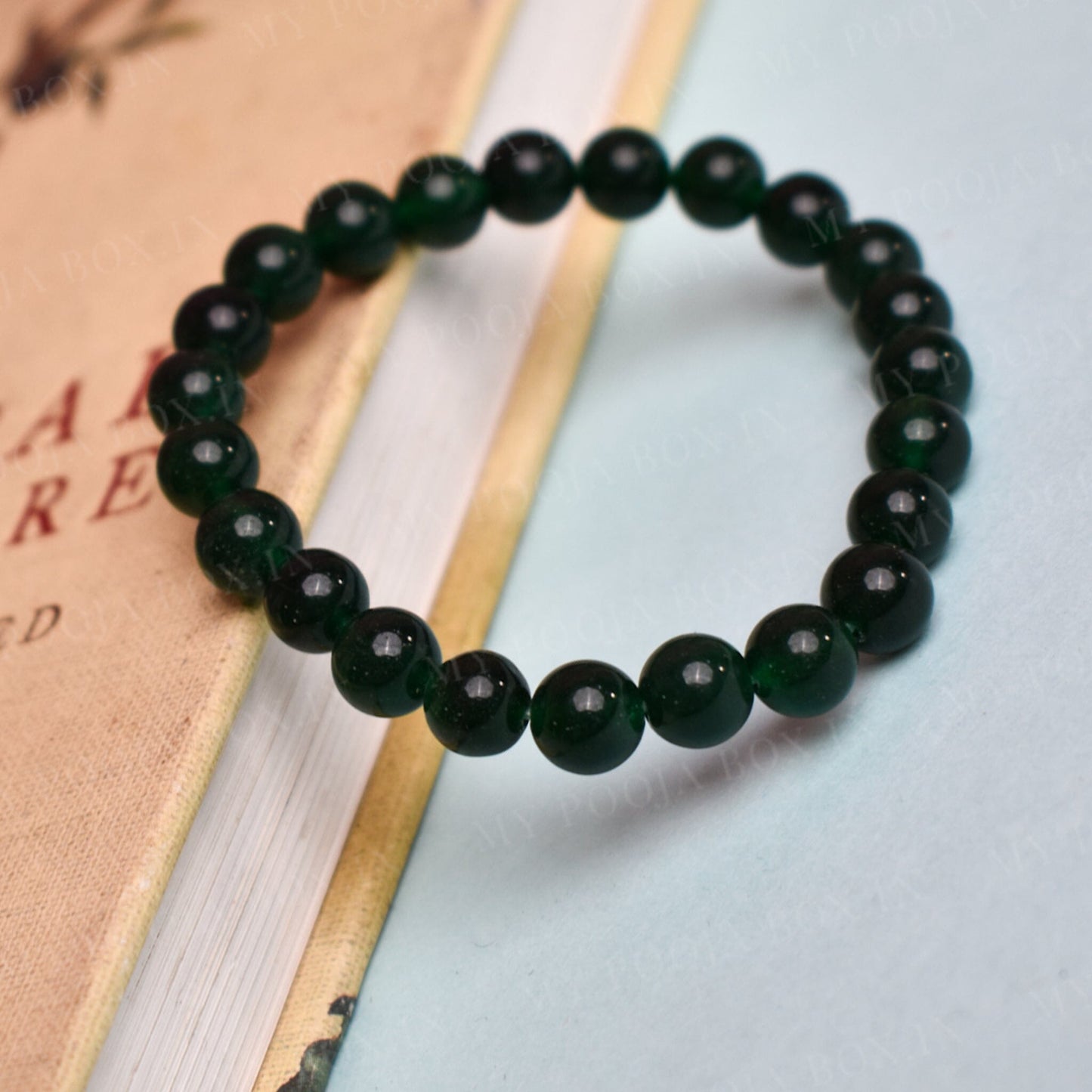 Green Aventurine Dark Bracelet (Good Luck Stone)