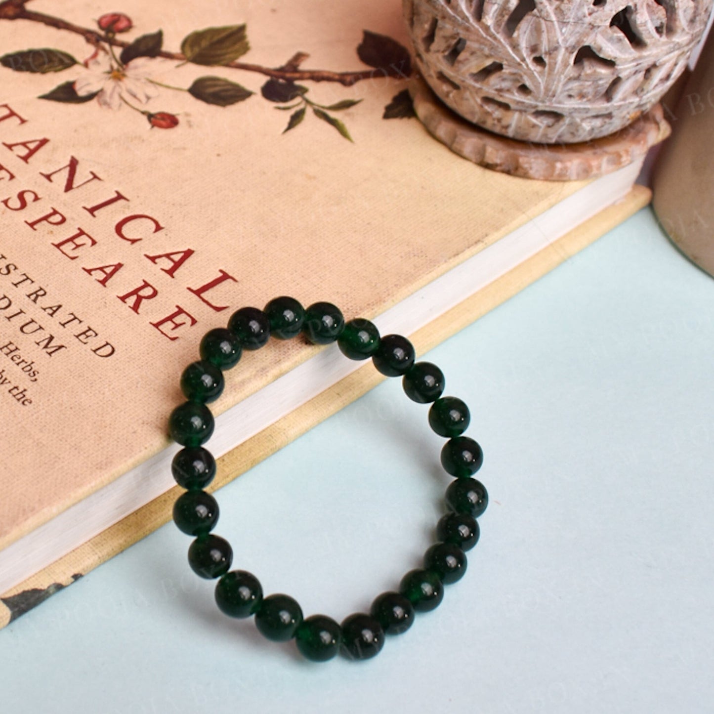 Green Aventurine Dark Bracelet (Good Luck Stone)