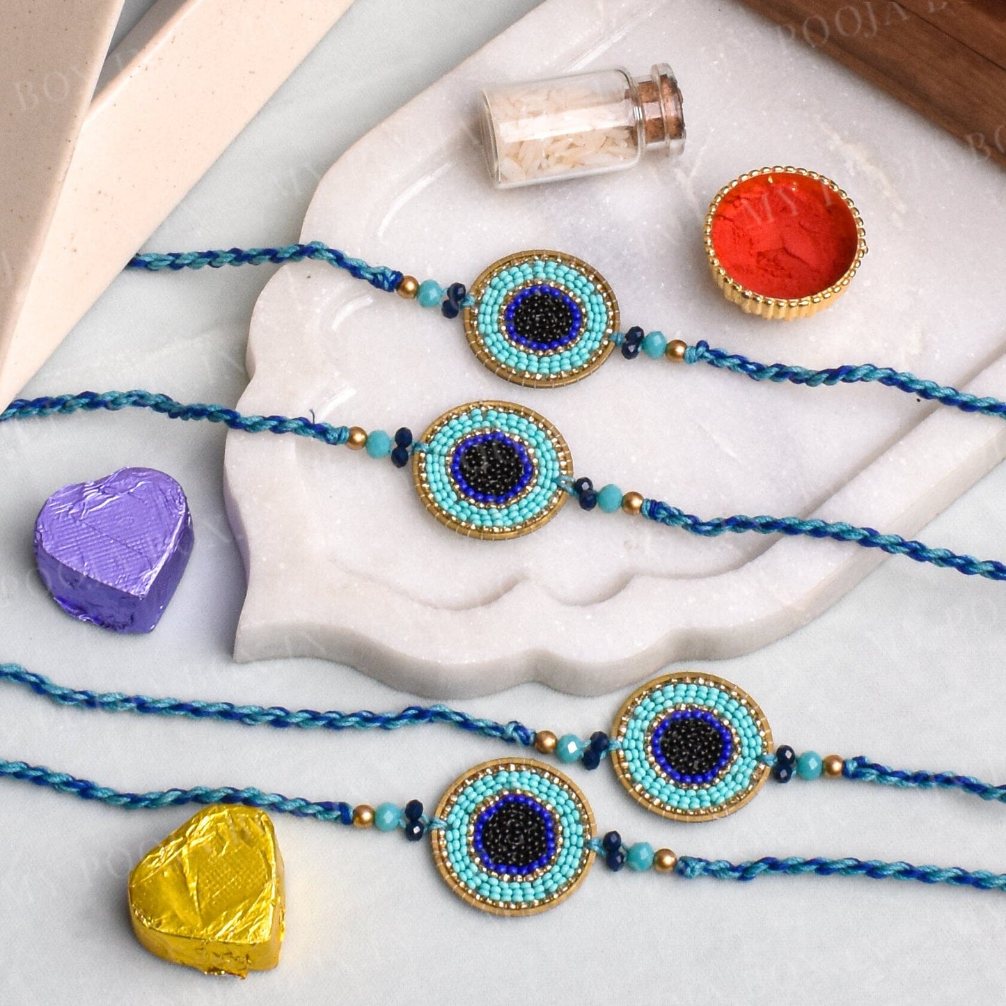 Evil Eye Beaded Beauty Bhaiya Rakhi