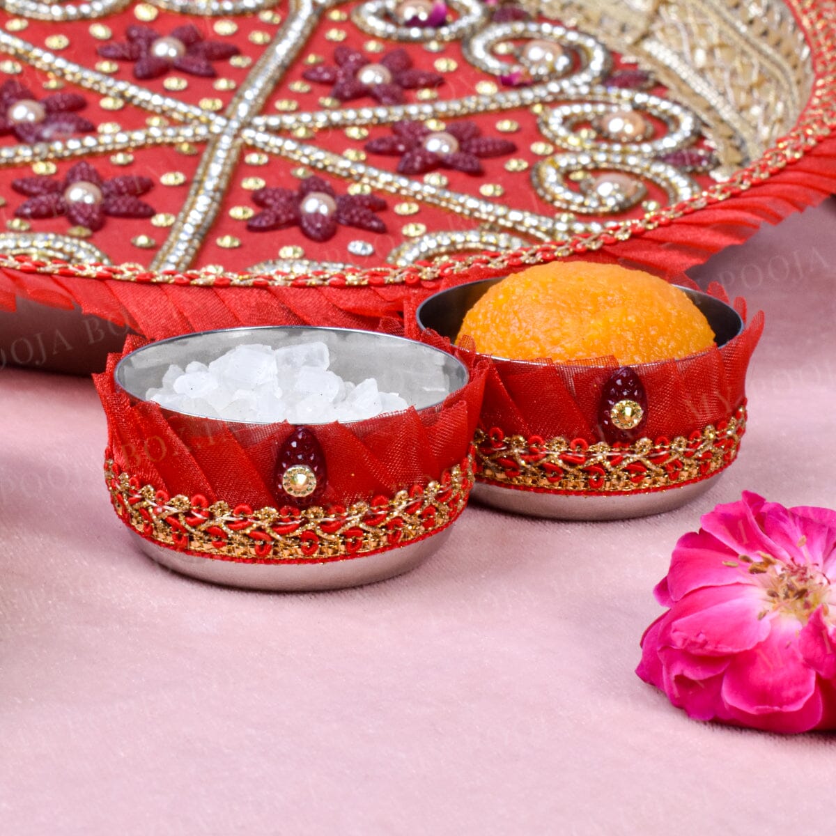 Red Ruby Royalty Pooja Thali Set