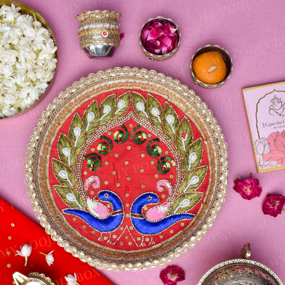 Royal Peacock Pooja Thali Set