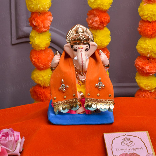 Velvet Patka/Dupatta Orange - 30cm.