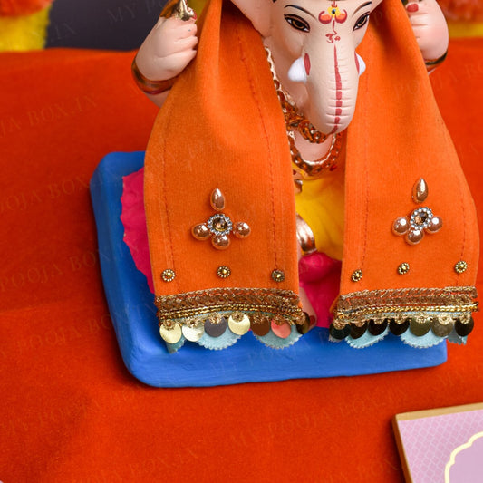 Velvet Patka/Dupatta Orange - 30cm.