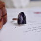 Natural Amethyst German Silver Adjustable Ring