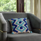 Blue Slub Diamond Cushion Cover