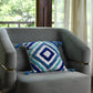 Luxurious Blue and White Tassel Cushion Cover