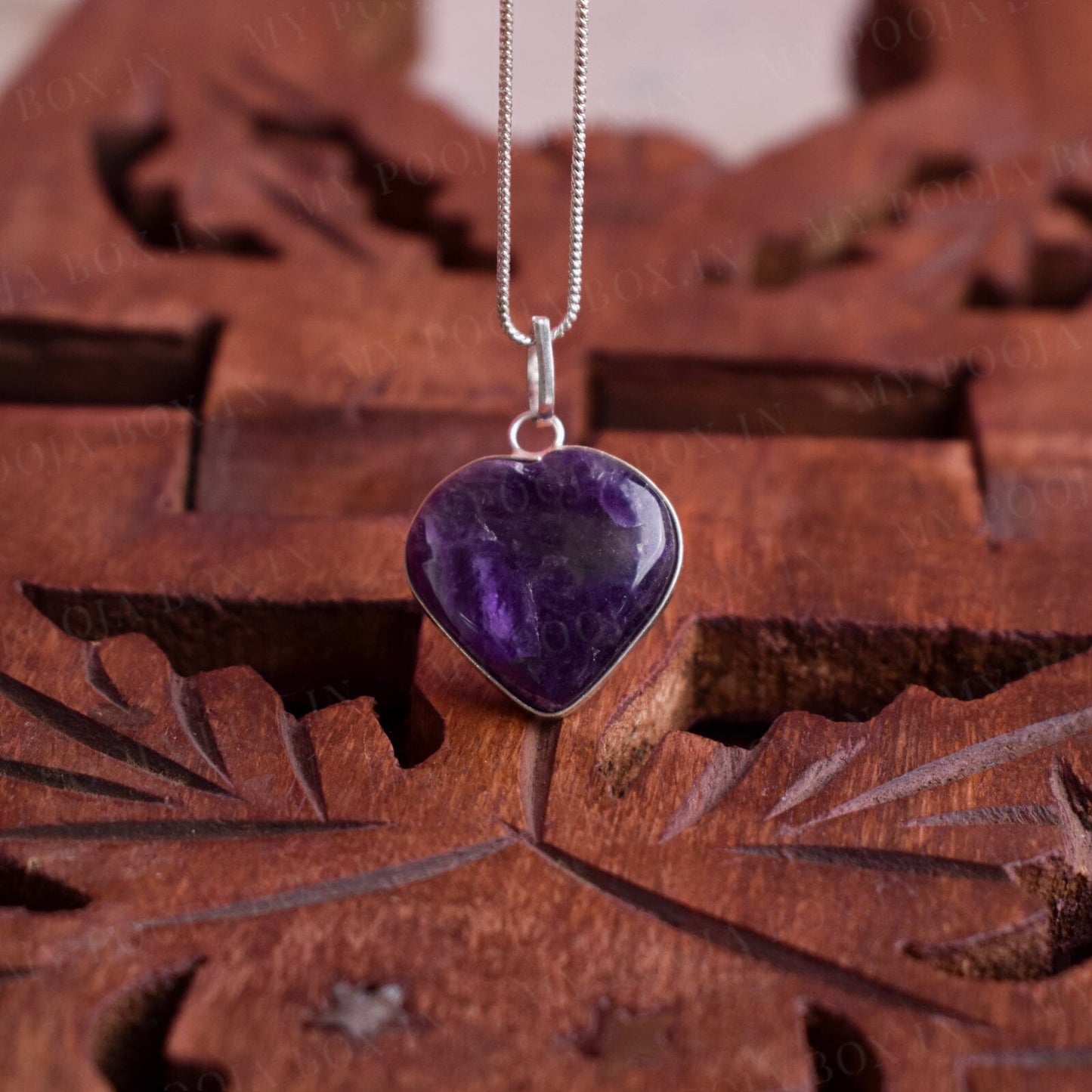 Amethyst Heart Pendant Necklace