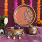 Flora Peach Karwa Chauth Thali Set