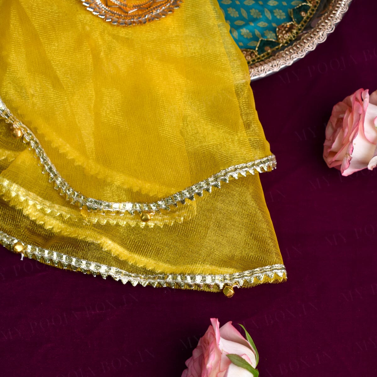 Yellow Karwa Chauth Thali cover