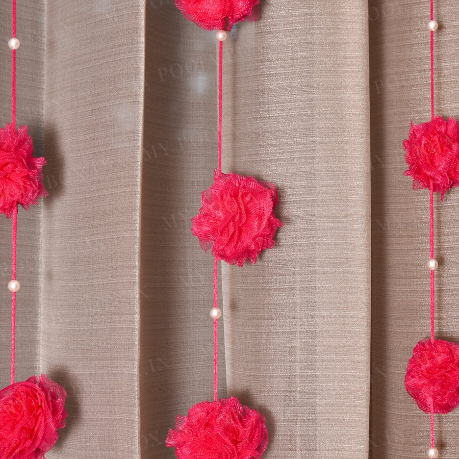 Handmade hot pink pompom door hanging decoration