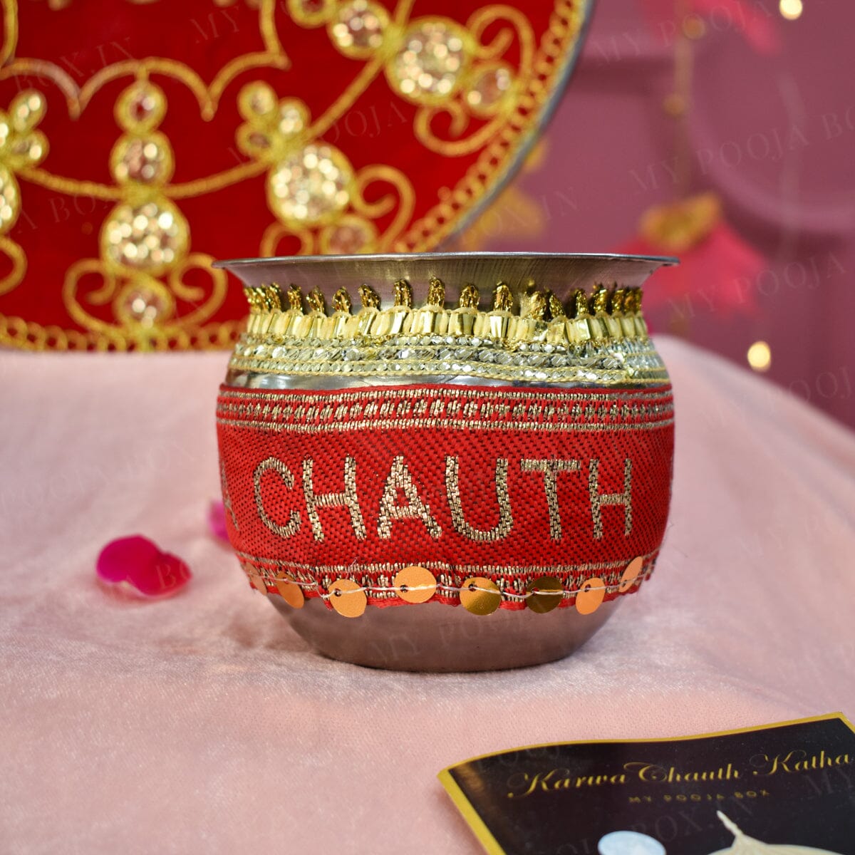 Royal Red Karwa Chauth Thali Set