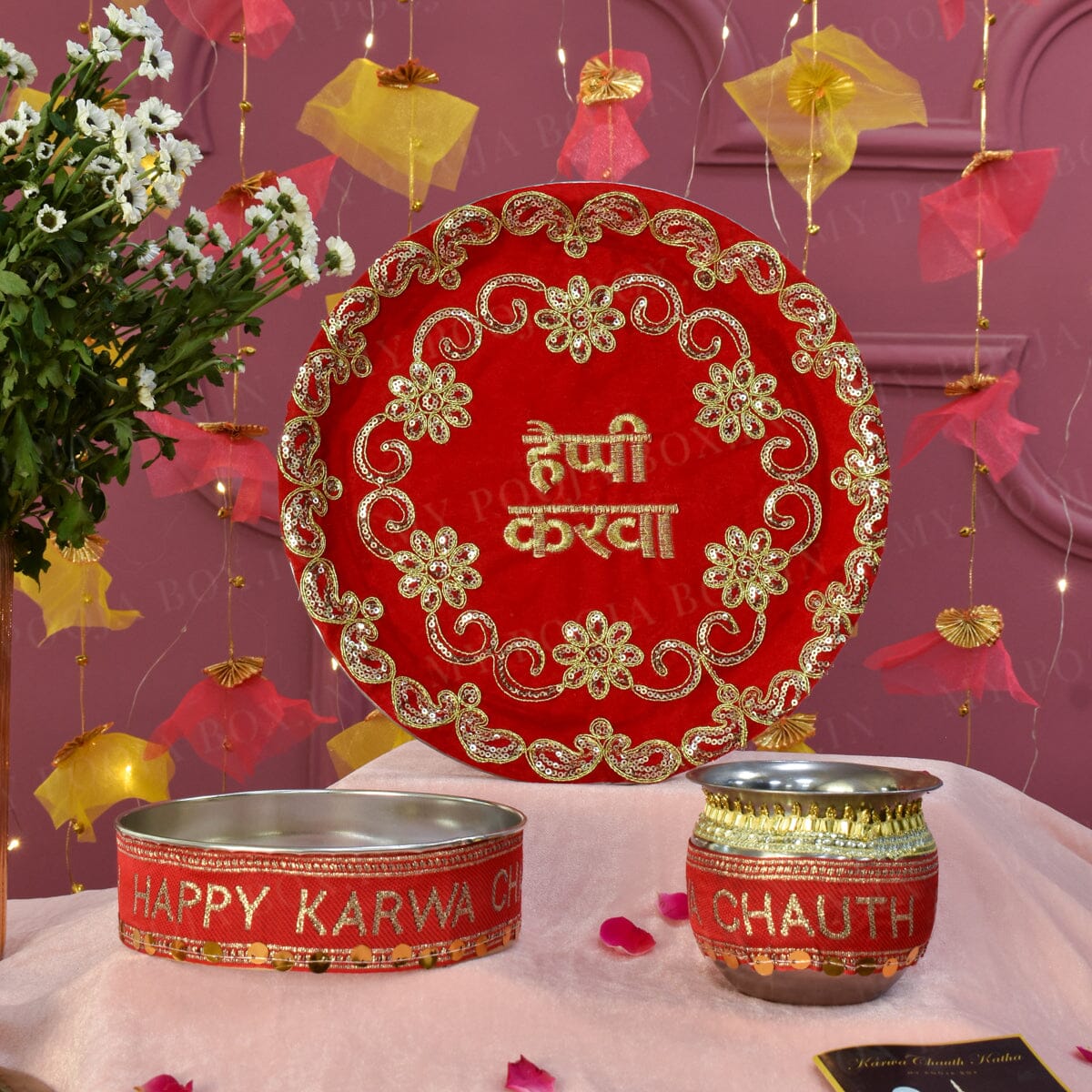 Royal Red Karwa Chauth Thali Set