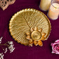 Lotus Leaf Golden Pooja Thali