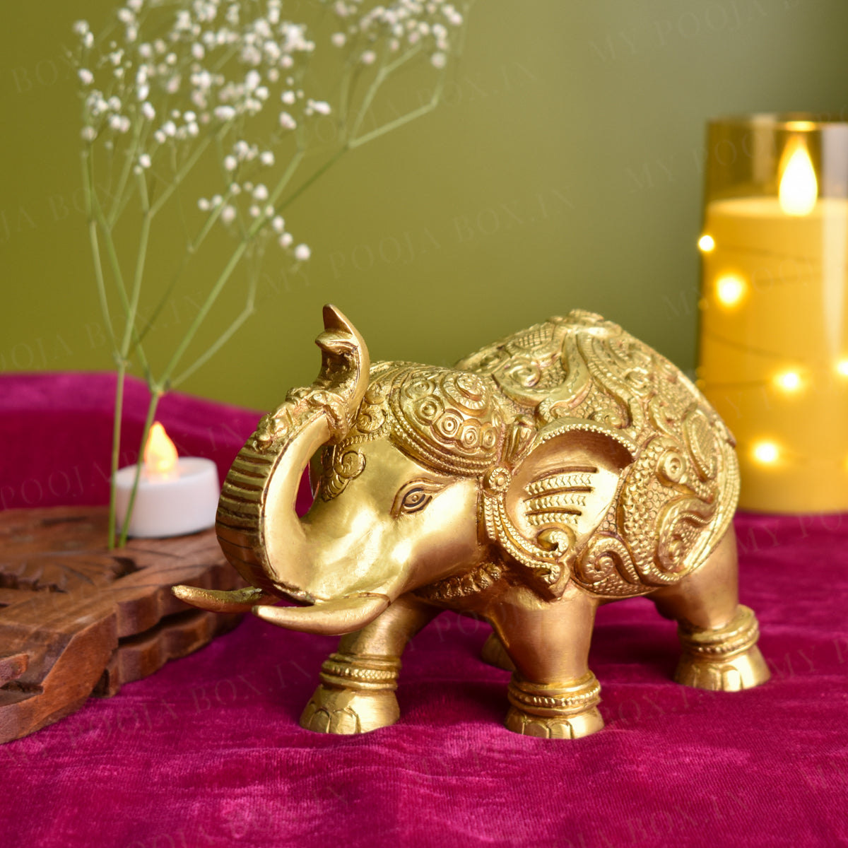 Handmade Ethnic Indian Brass Elephant