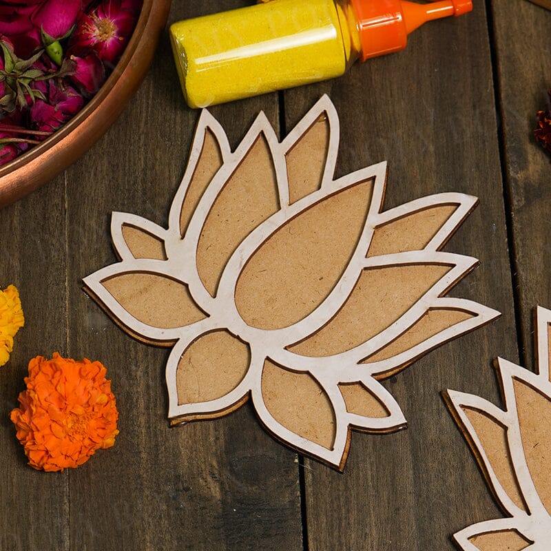 Lotus Pattern Rangoli Design Stencil 6"