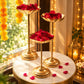 Mini Scallop Floral Diya Urli with Stand