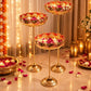 Elegant Gold Lotus Urli with Stand (Tall)