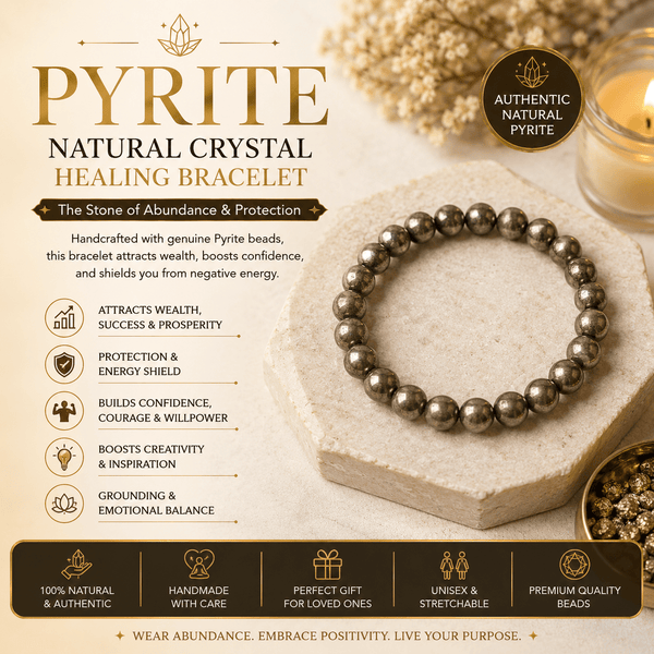 Pyrite Natural Crystal Healing Bracelet