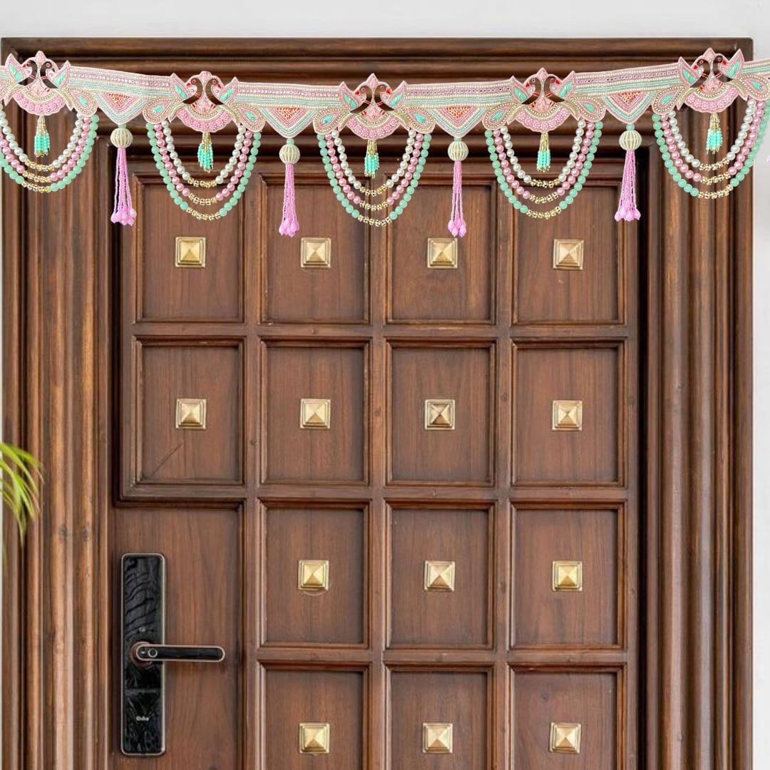 Pink Blue Festive Door Hanging Toran/ Bandhanwar