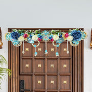 Festive Blue Floral Door Hanging Toran/ Bandhanwar