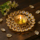 Crystal Embellished Brass Diya